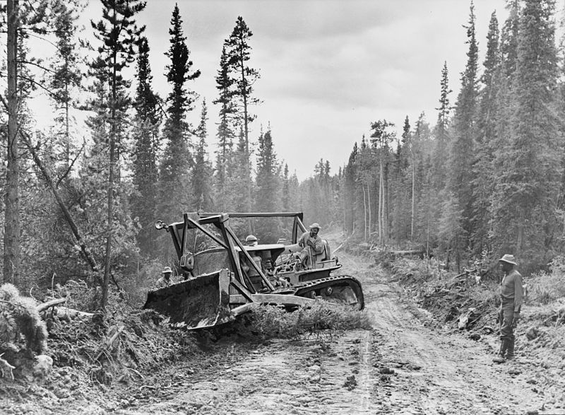 Widening the Alcan Highway, 1942 - Wikipedia image from Library of Congress