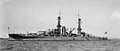 A USS Arizona csatahajó eredeti kialakításában, rácsszerkezetes árbocokkal 1917-1929 között.