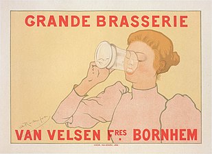 Grande Brasserie Van Velsen frères (entre 1896 et 1900), affiche.