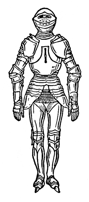 line art drawing of armor.