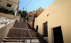 A stairway within the town