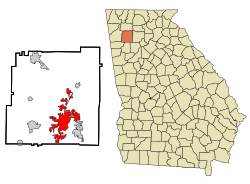 Location in Bartow County, جارجیا (امریکی ریاست)