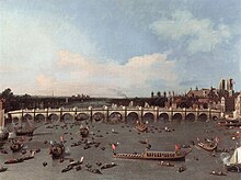 In 1747, the Lord Mayor proceeded to Westminster Hall via barge on the River Thames. Lord Mayor's Show (Canaletto).JPG