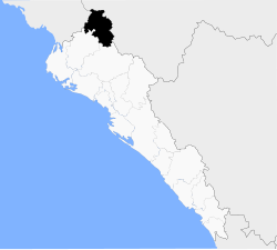 Location o the municipality in Sinaloa