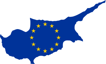 Map of Cyprus with EU flag