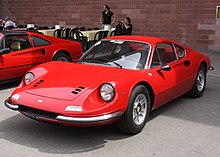 Extremely rare unicorn cars such as the Ferrari Dino 246 were added to increase the game's community presence; developer Playground Games awards these rare cars to players for community involvement. Dino 246 GT (24952494311).jpg