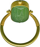 Moveable ring from 664 to 322 BC. Green jasper and gold.[7] The Walters Art Museum.