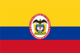 Bandera del Estado Soberano de Antioquia en 1863.