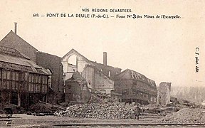 La fosse no 3 détruite durant la Première Guerre mondiale.