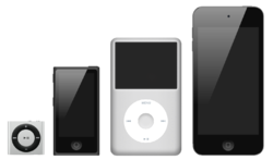 Ipod  on To Right  Ipod Shuffle   Ipod Nano   Ipod Classic   Ipod Touch