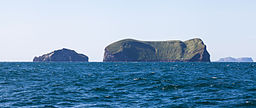 Öarna Brandur, Álsey och Surtsey.