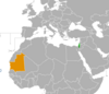 Location map for Israel and Mauritania.