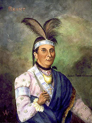 Watercolor portrait of Joseph Brant (Thayendan...