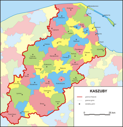 Karta Kašubije Jana Mordawskija iz 1999.