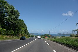 Nationale weg N1 bij Le Marigot
