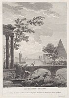 Marie Rosalie Bertaud after Claude-Joseph Vernet, The Italian Fisherman [Les pêcheurs italiens], c. 1770, engraving