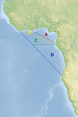 Diferents límits del Golf de Guinea