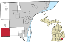 Location within Wayne County