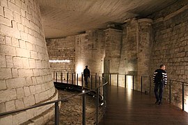 Renovated ditch around the medieval keep