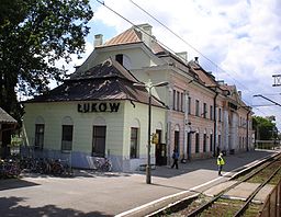 Järnvägsstation i Łuków.