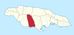曼彻斯特区在牙买加的位置