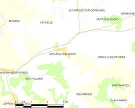 Mapa obce Rouvroy-sur-Audry