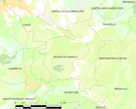 Mapa obce Poggio-di-Venaco