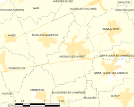 Mapa obce Avesnes-les-Aubert