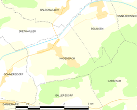 Mapa obce Hagenbach