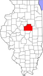 Map of Illinois highlighting McLean County