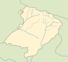 Mapa konturowa rejonu İsmayıllı, w centrum znajduje się punkt z opisem „İsmayıllı”