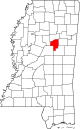Округ Чокто на карте штата.