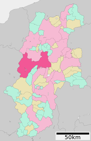 Lage Matsumotos in der Präfektur