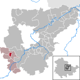 Läget för kommunen Nauendorf i Landkreis Weimarer Land