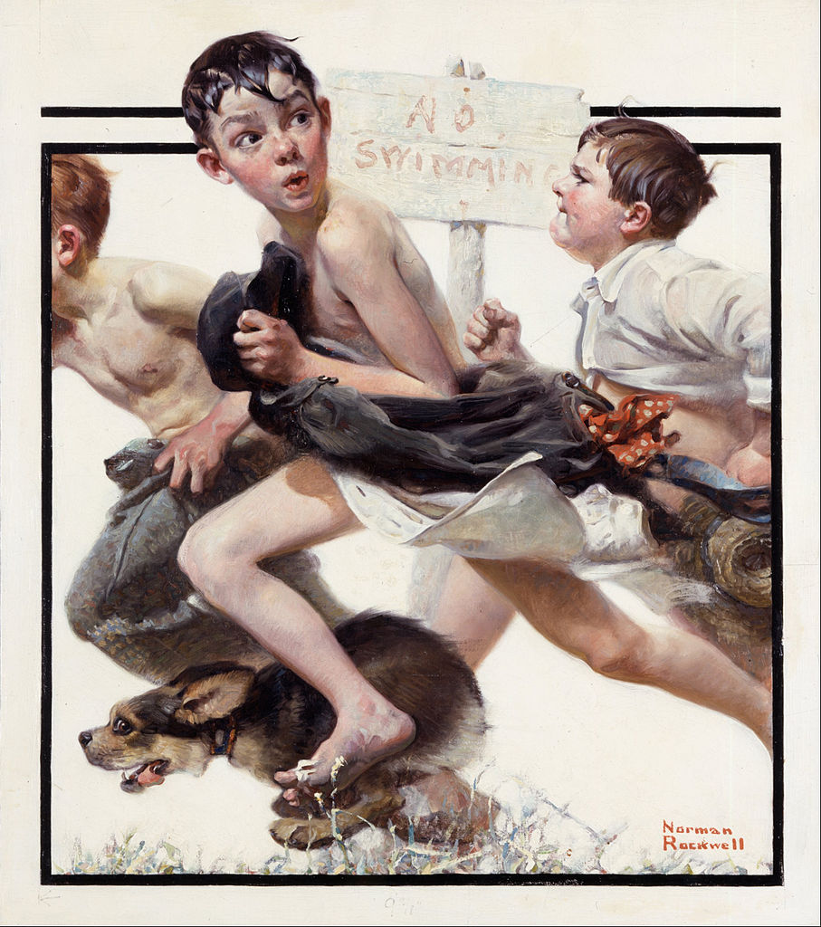 http://upload.wikimedia.org/wikipedia/commons/thumb/1/11/Norman_Rockwell_-_No_Swimming_-_Google_Art_Project.jpg/907px-Norman_Rockwell_-_No_Swimming_-_Google_Art_Project.jpg