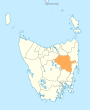 Карта, показывающая LGA Северный Мидлендс в Тасмании