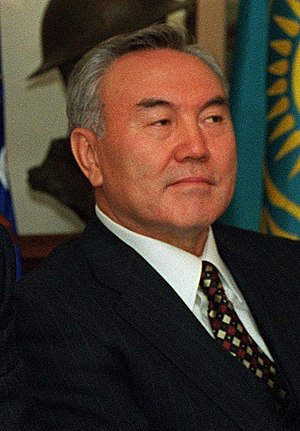 English: The president of Kazakhstan, Nursulta...