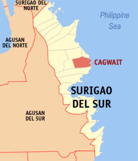 Cagwait na Surigao do Sul Coordenadas : 8°55'5"N, 126°18'6"E