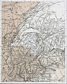 Carte présentant un projet de rattachement du Chablais et du Faucigny à la Suisse.