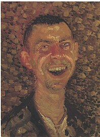Richard Gerstl, Selbstbildnis, lachend, Öl auf Leinwand, 40 x 30,5 cm, 1908