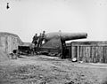 Photograph of the 15-inch Rodman gun at Battery Rodgers.