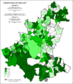 Share of ethnic Muslims in Sarajevo by settlements 1991