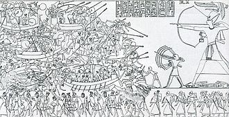 Perang Mesir Kuno-Bangsa Laut, digambarkan dalam Hieroglif Mesir