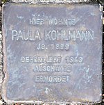 Stolperstein für Paula Kohlmann (Rotkreuzstraße 9)