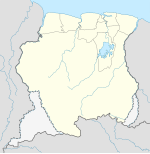Marienburg på en karta över Surinam