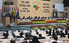 Inaugural India-Africa Forum Summit held in New Delhi, 2008 The Prime Minister, Dr. Manmohan Singh addressing the First India-Africa Forum Summit in New Delhi on April 08, 2008.jpg