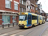 Vanaf de jaren 90 kregen de trams de geel-blauwe MIVB-kleurstelling