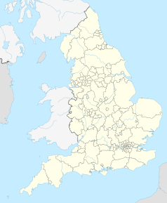 Mapa konturowa Anglii, u góry nieco na prawo znajduje się punkt z opisem „Sedgefield”