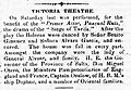 announcement about the Victory Theatre in the British Packett