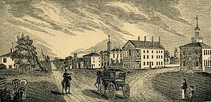 View of Lenox, MA; from an 1839 woodprint by J...